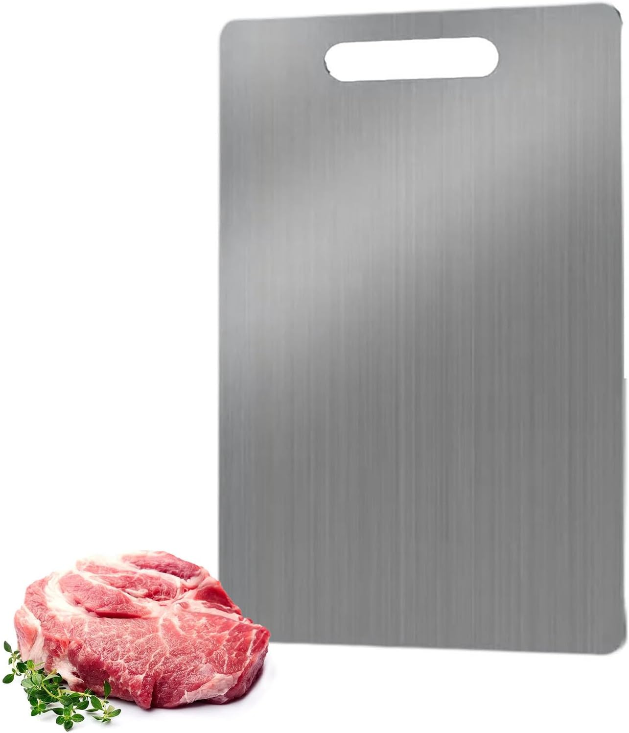 Stainless Steel Cutting Board, Double Sided Steel Cutting Board for Kitchen, Food-Grade Titanium, Dishwasher Safe, Easy to Clean,for Meat, Fruit, Vegetables (30x46cm)