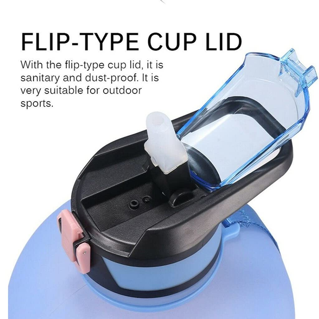 Bottiglia d'Acqua Grande capacità Bottiglia Motivazionale di Acqua Motivazionale 64oz con marcatore di Tempo e Paglia, brocca d'Acqua per Palestra e Sport all'aperto Sport Acqua brocca