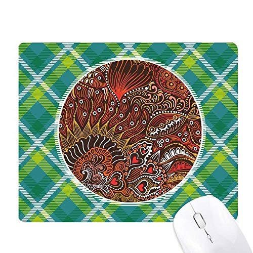 Tapis de souris motif réseaux verte grille pixel et poissons colorés abstraits déco bureau