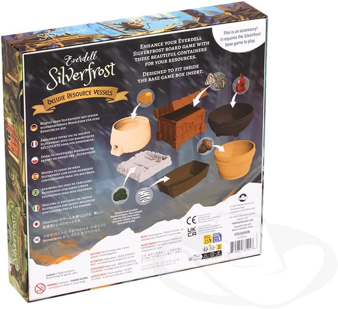 Everdell Silverfrost Deluxe Resource Vessels – Premium 3D Component Holders, Upgraded Board Game Accessories, Holders for Resources & Tokens