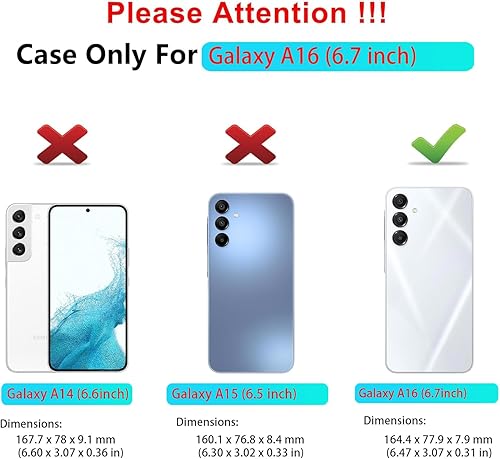 Miniatura 2 de Qinmay Funda para Samsung Galaxy A16 5G con protector de pantalla HD, resistente, a prueba de golpes y caídas, funda de 3 capas para Galaxy A16,