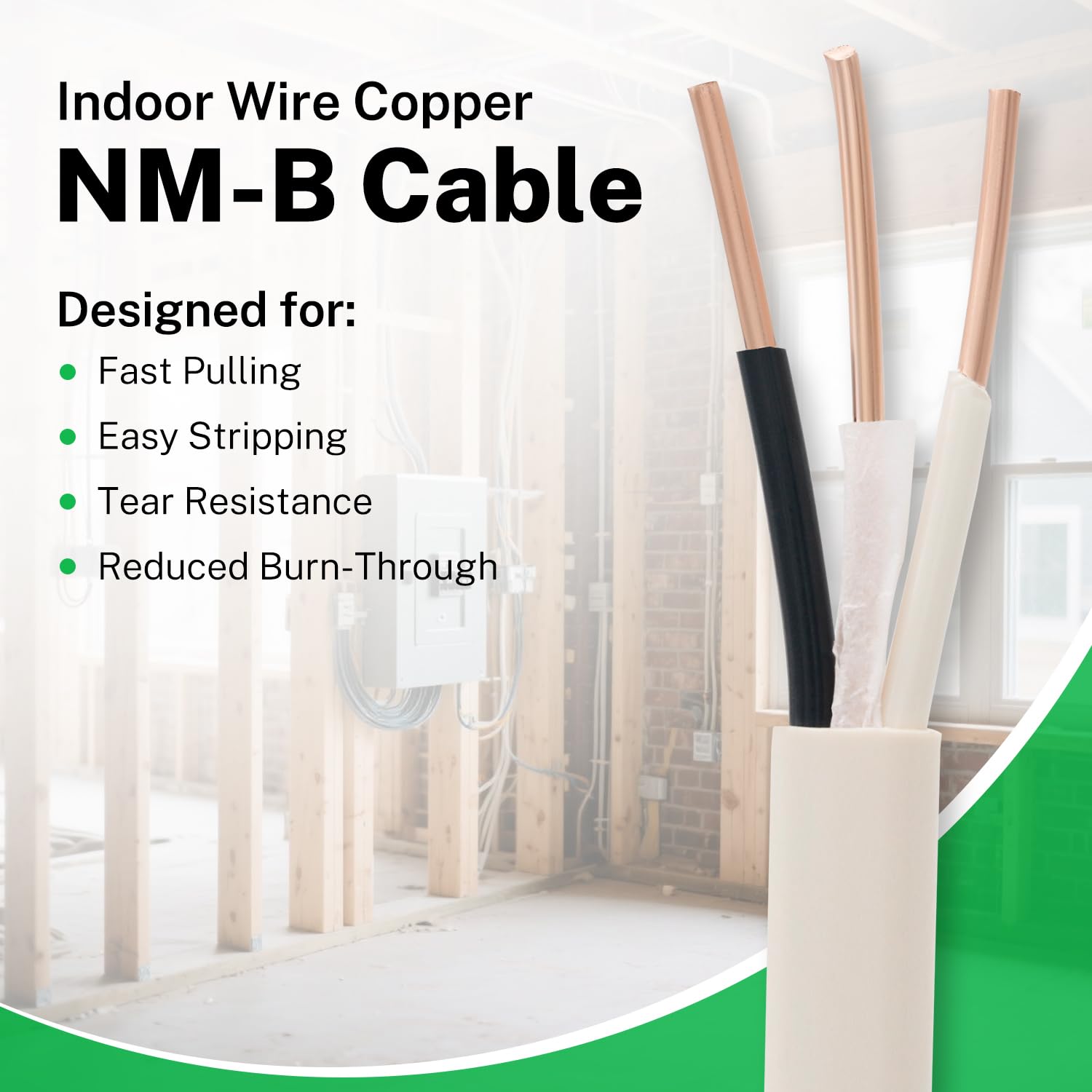 FIRMERST 14/2 Solid Copper NM-B Wire with Ground 15 Feet