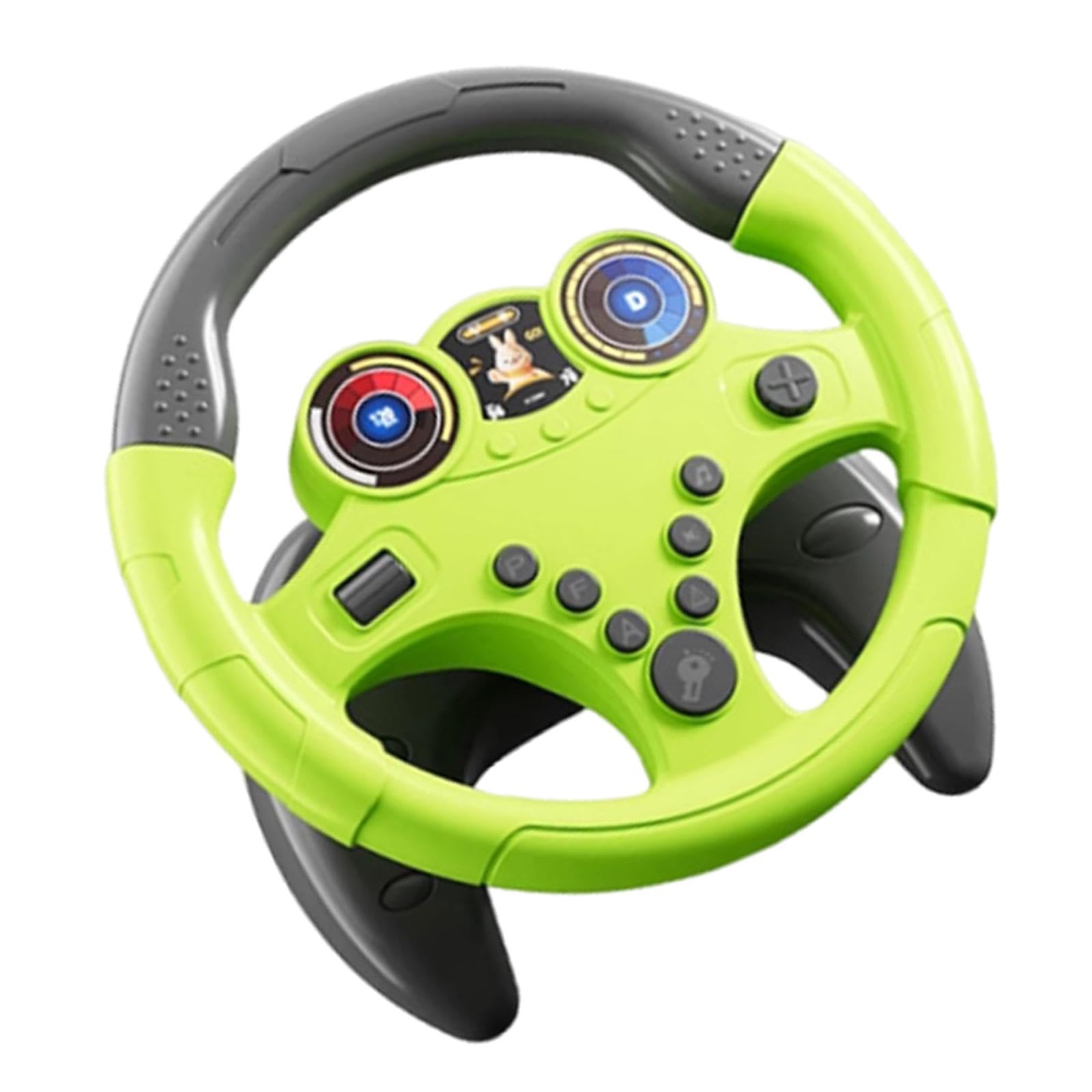 Volante Giocattolo di Simulazione, Volante Musicale per Bambini, Gioco di Ruolo con Suoni Elettrici, Ventosa E Cinturino, Adatto per Viaggi E Momenti, Grande Base Verde, Taglia unica bambino