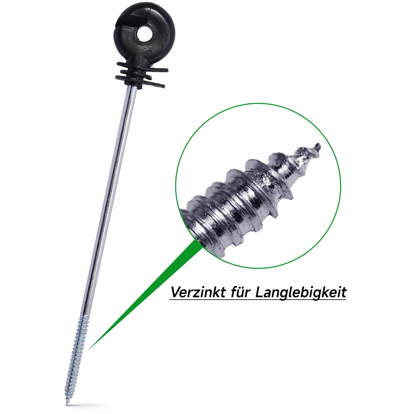 Isolateur Cloture Electrique, Isolateurs Annulaires pour Poteaux en Bois, Corde, Clôture électrique - Longueur Totale : 250 mm
