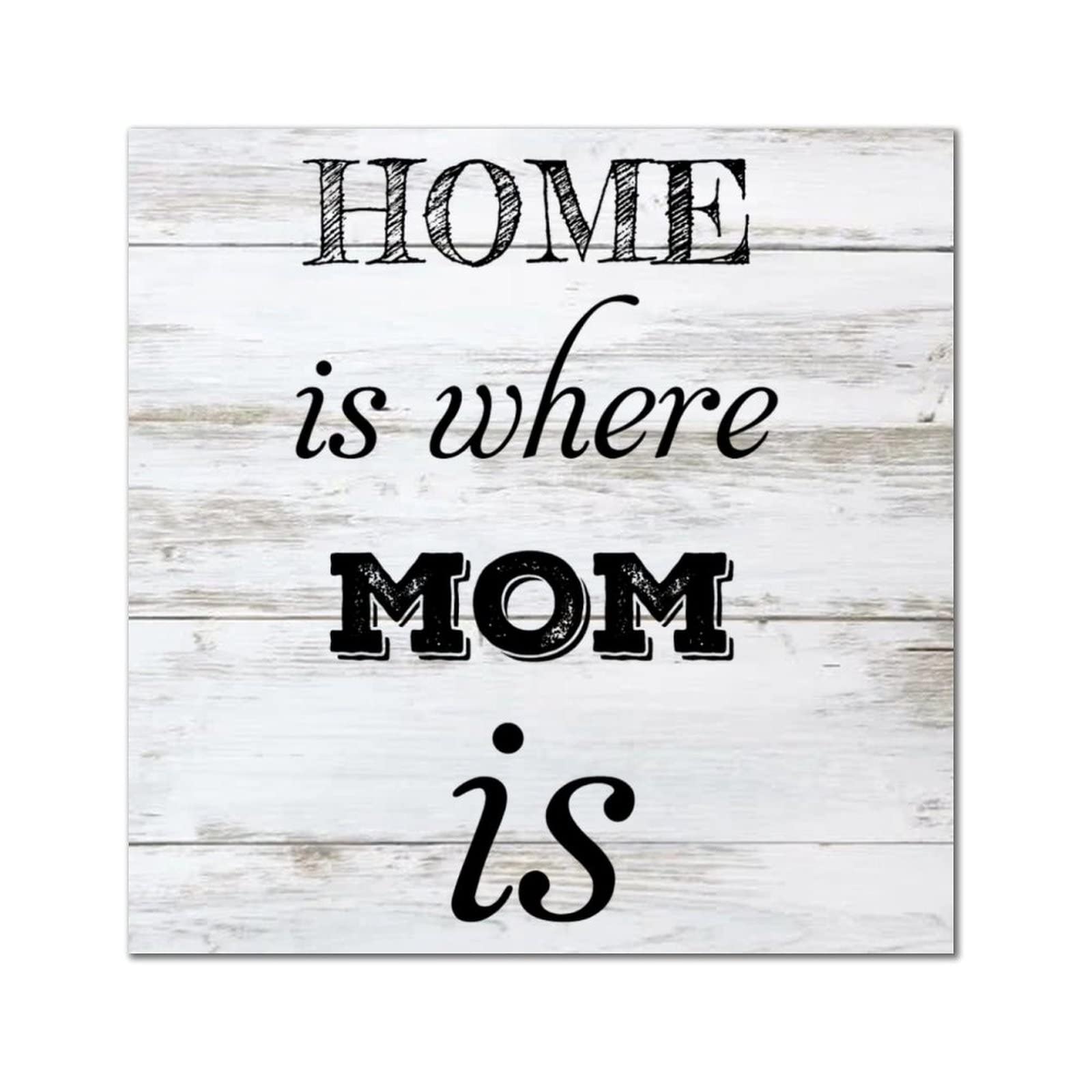 Plaque murale classique Home is Where Mom is pour réchauffer l'ambiance du salon familial
