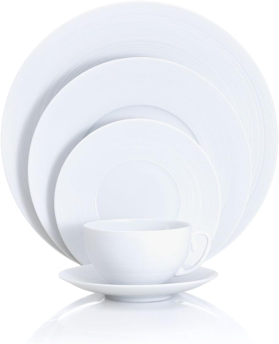 J.L. Coquet Hemisphere Matte White 5-Piece Place Setting