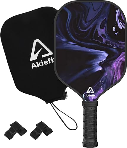 Paletas de pickleball, Pickleball de fibra de carbono, núcleo de panal de polipropileno para control de potencia y giro, agarre cómodo