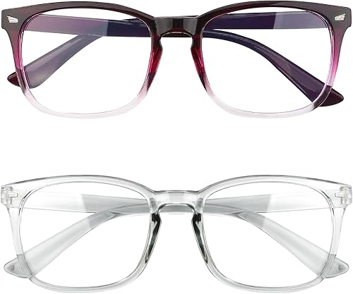 Miniatura 8 de Yekepal Gafas con filtro de luz azul, paquete de 2 lentes de luz azul para hombre, anteojos de luz azul para mujer, anteojos con luz azul para