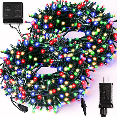 ROYAMY Outdoor Christmas String Lights IP55 Waterproof Indoor Fairy Tree Lights for Halloween Patio Garden Wedding Holiday Party Decoration Multicolor 800 LED 276ft