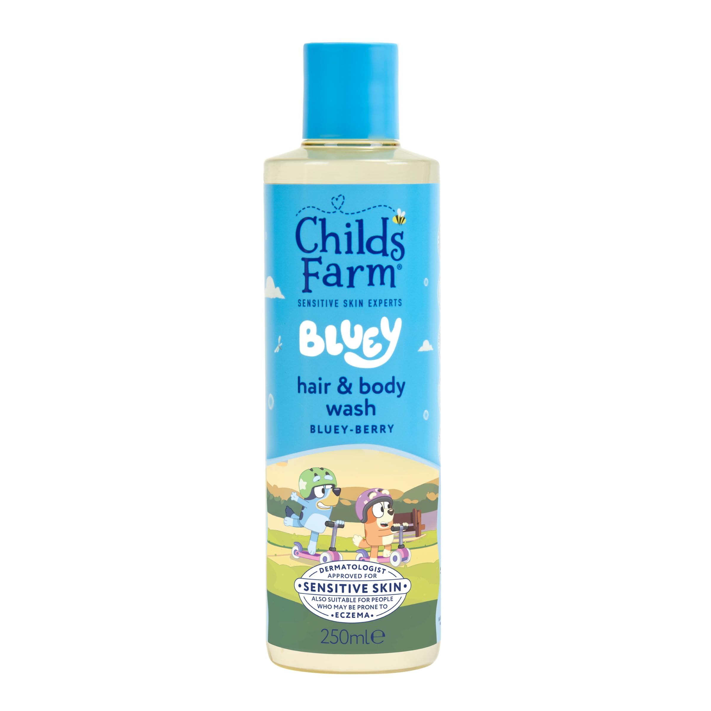 Childs Farm Kids Bluey Hair & Body Wash, Bluey-Berry, 250 ml (Pack of 1)