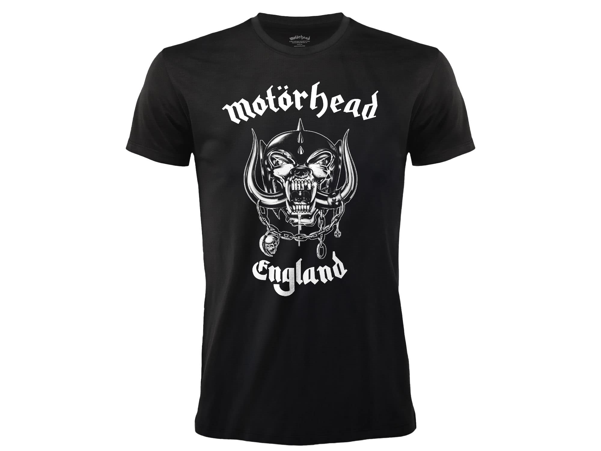 T-shirt Motorhead England T-shirt Rock Officiel Noir Band Heavy Metal Coton Unisexe Adulte Garçon