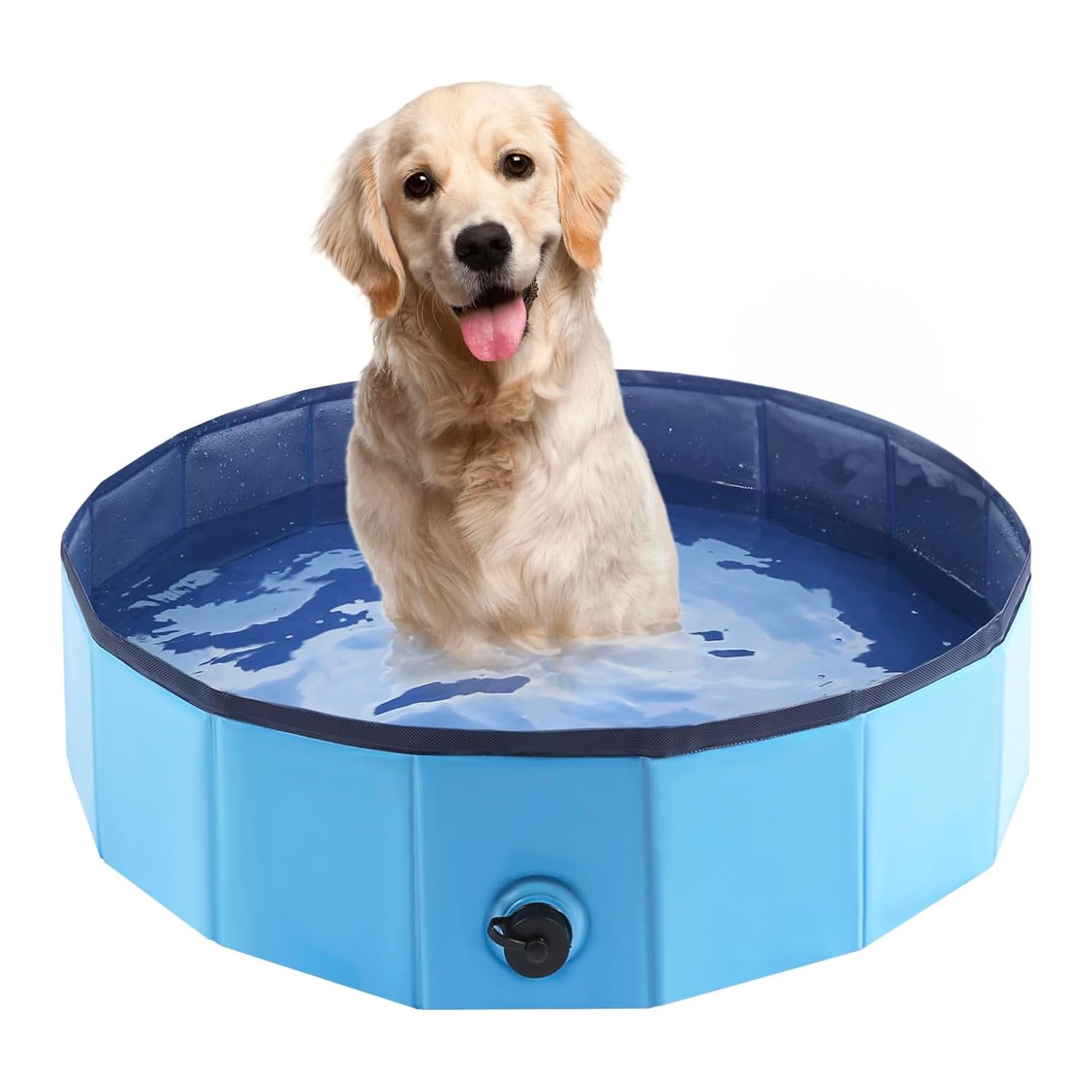 Wintem Piscina per Cani e Gatti Salvaspazio, 120x30 cm, PVC Resistente e Pieghevole, Facile da Installare, Con Pompa di Gonfiaggio, Perfetta per Giardino e Vacanze, Rinfresco Estivo per Animali