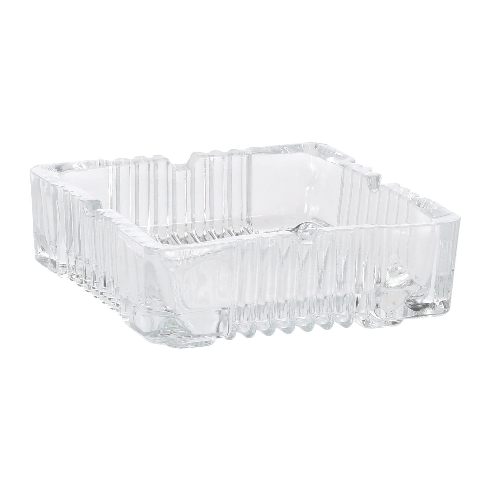 10x Eckige Glas-Aschenbecher – Stapelbar, Mit 4 Zigarettenkerben, 10x10 Cm