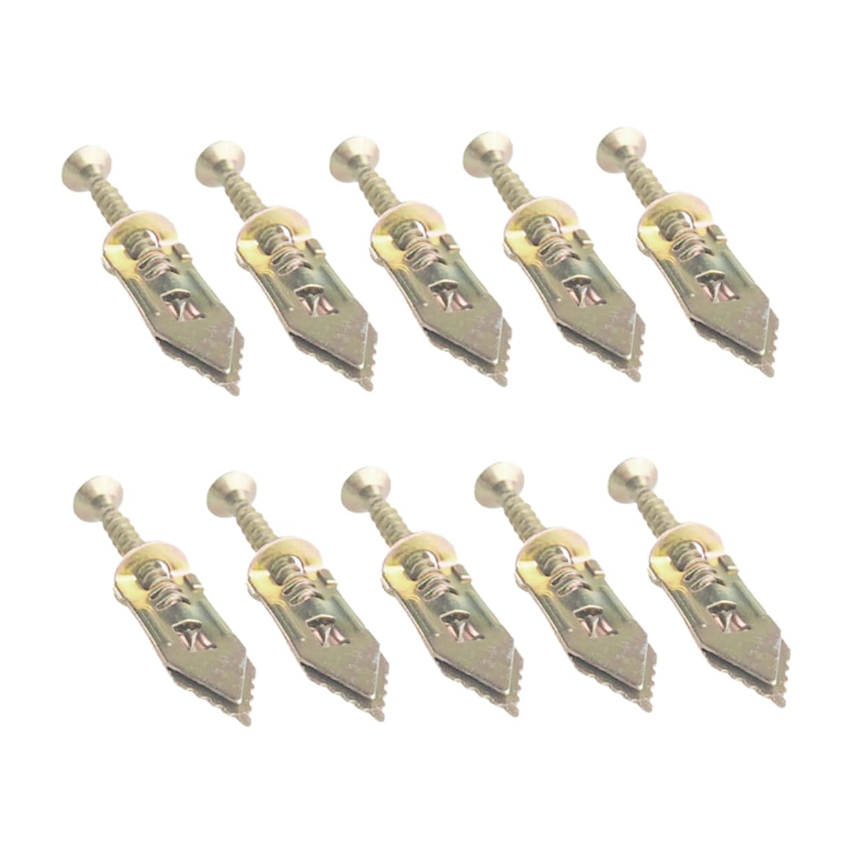 SOLUSTRE 10 Pcs Drywall Anchors Self Tapping Screws Plasterboard Anchor Fixing Screws for Wall Mounting Strong Sturdy Expansion Legs Easy Installation Metal Material