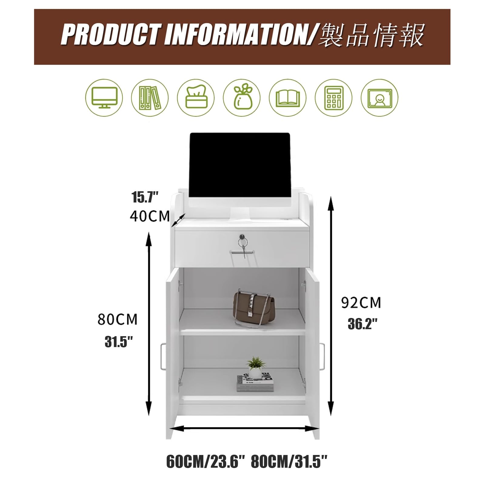 Moderno banco da banco semplice in rovere per negozi di abbigliamento, sala e ufficio, design elegante, 60 cm, per vendita al dettaglio e salone di bellezza
