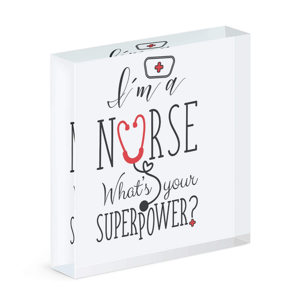 Cadre acrylique Infirmière Superpower idée cadeau fin d'études blouse blanche