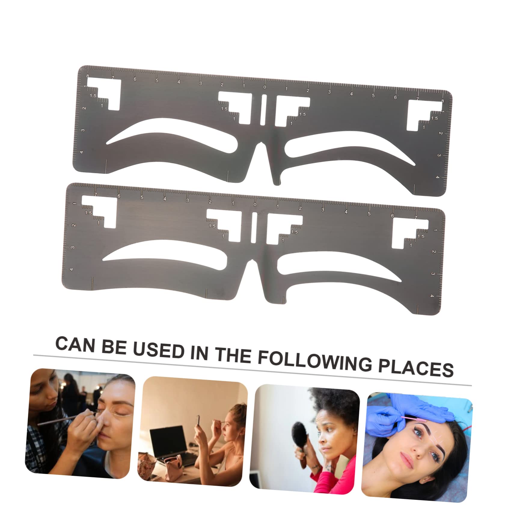 6pezzi Righello Per Sopracciglia Inossidabile Strumento Per Makeup Sopracciglia Stencil Per Simmetriche Per e Ragazze