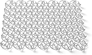 鍋敷き断熱パッドスプリングネット滑り止め付 304ステンレス屋外キャンプホームキッチン防止テーブルマットカップマット食器マット砂鍋マット (シルバー)