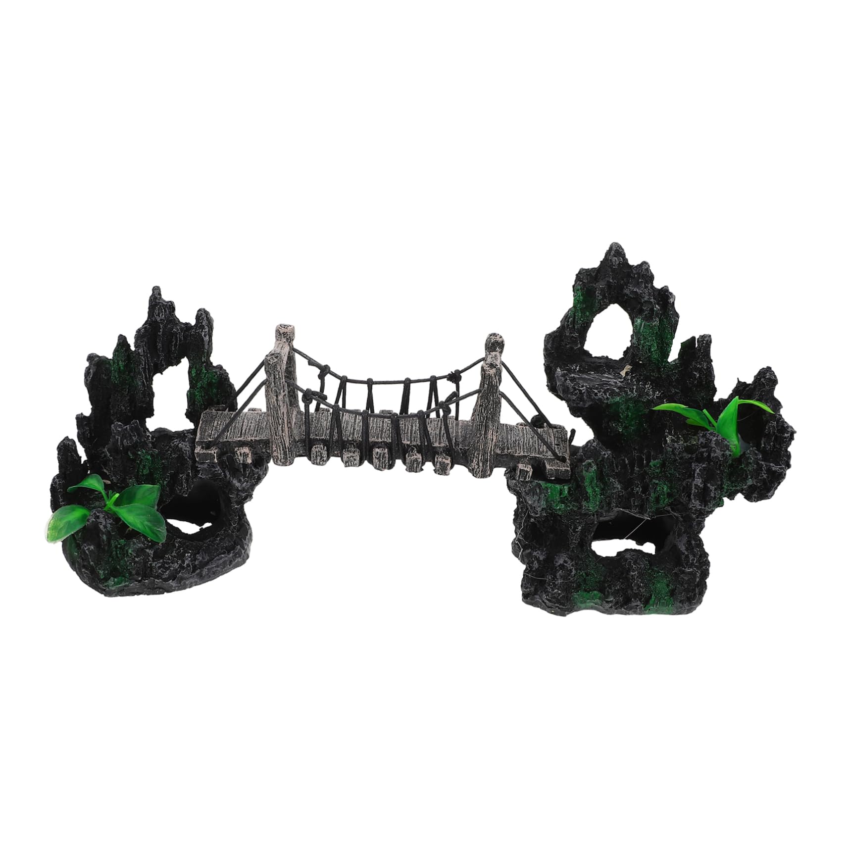 Happyyami Decorazione per Acquari Resina con Ponte Sospeso Ornamento Creativo per Pesci Accessorio per Ambienti Acquatici Facile da Installare e Sicuro per Tuoi Pesci