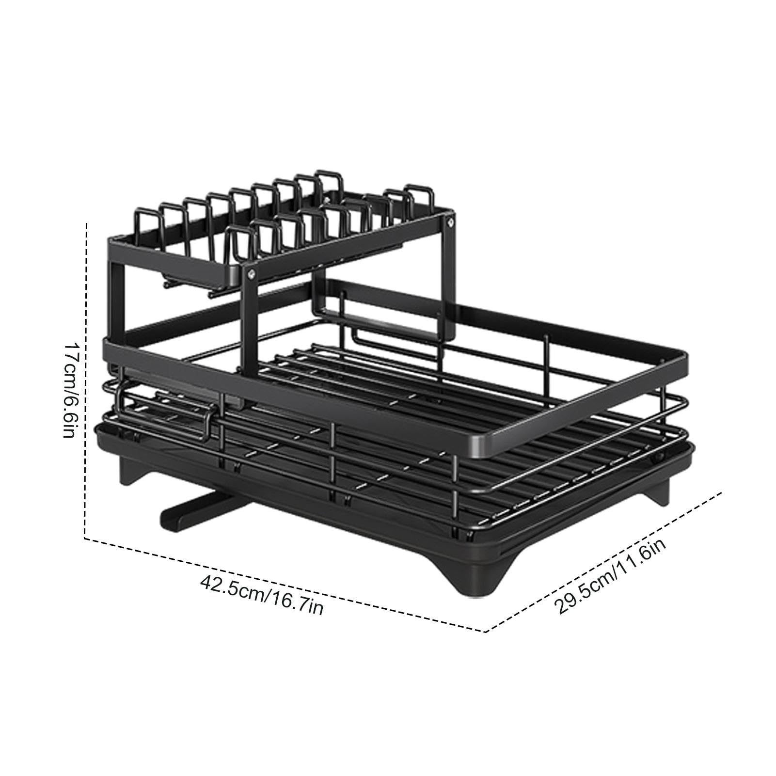 Ensemble d'ustensiles de cuisine, rangement d'ustensiles, égouttoir à vaisselle à niveaux, égouttoir à vaisselle multifonctionnel, antirouille avec porte-ustensiles, gain de place | vaisselle à niveaux, égouttoir à vaisselle multifonctionnel, antirouille
