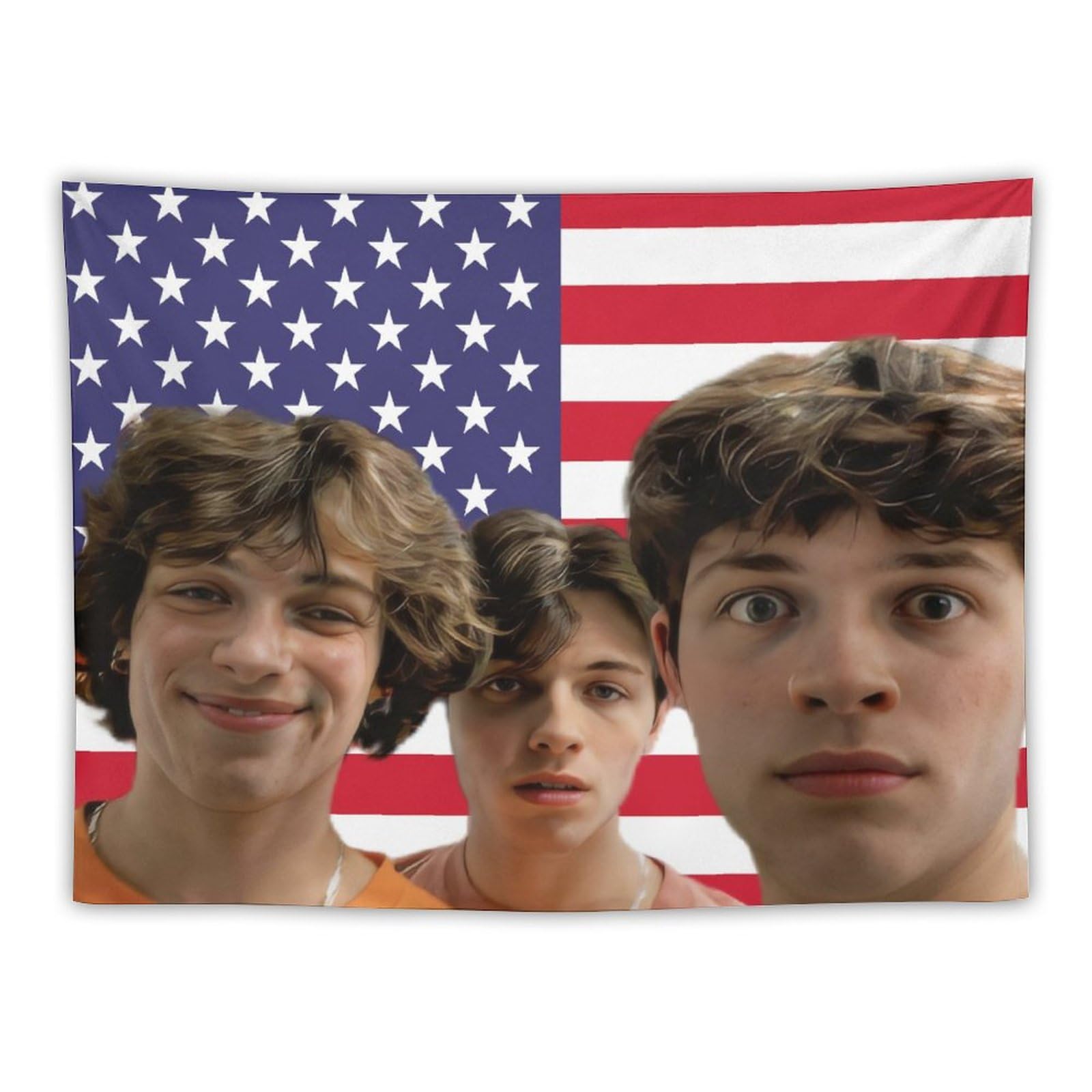 Sturniolo Triplets Teens Tapestry for College Dorm, Living Room And Bedroom Home Decor 30"x40", Funny Triplets USA Flag Wall Tapestries Hanging for Gifts