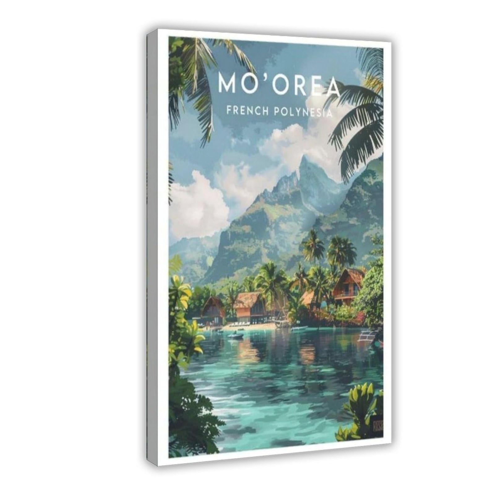 Mo'orea Travel Print - France Canvas Poster Wall Art Decor Print Picture Paintings for Living Room Bedroom Decoration 12x18inch(30x45cm)