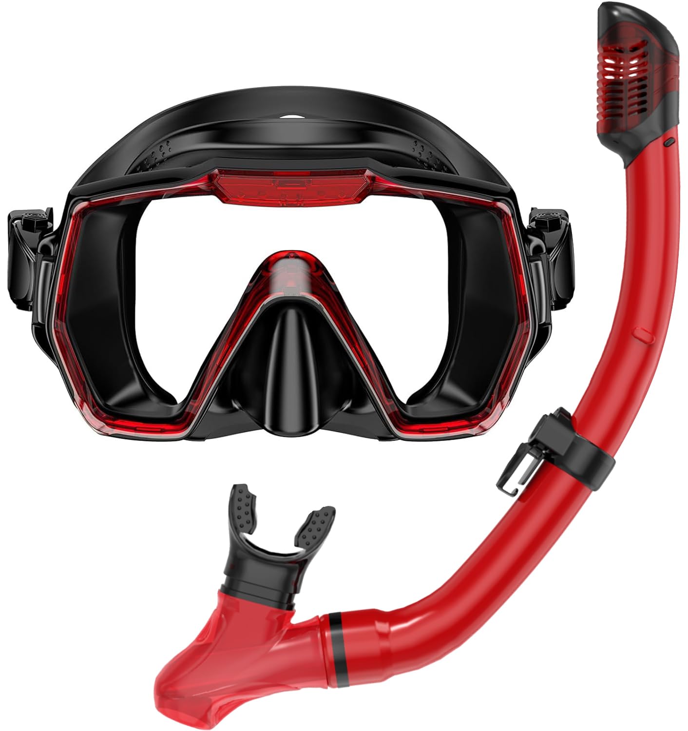 Honlanor Snorkel Set Adults Snorkeling Gear Anti-Leak and Anti-Fog Tempered Glass Lens Panoramic View Swim Mask Dry Top Snorkel Kit for Snorkeling Scuba Diving Swimming Travel