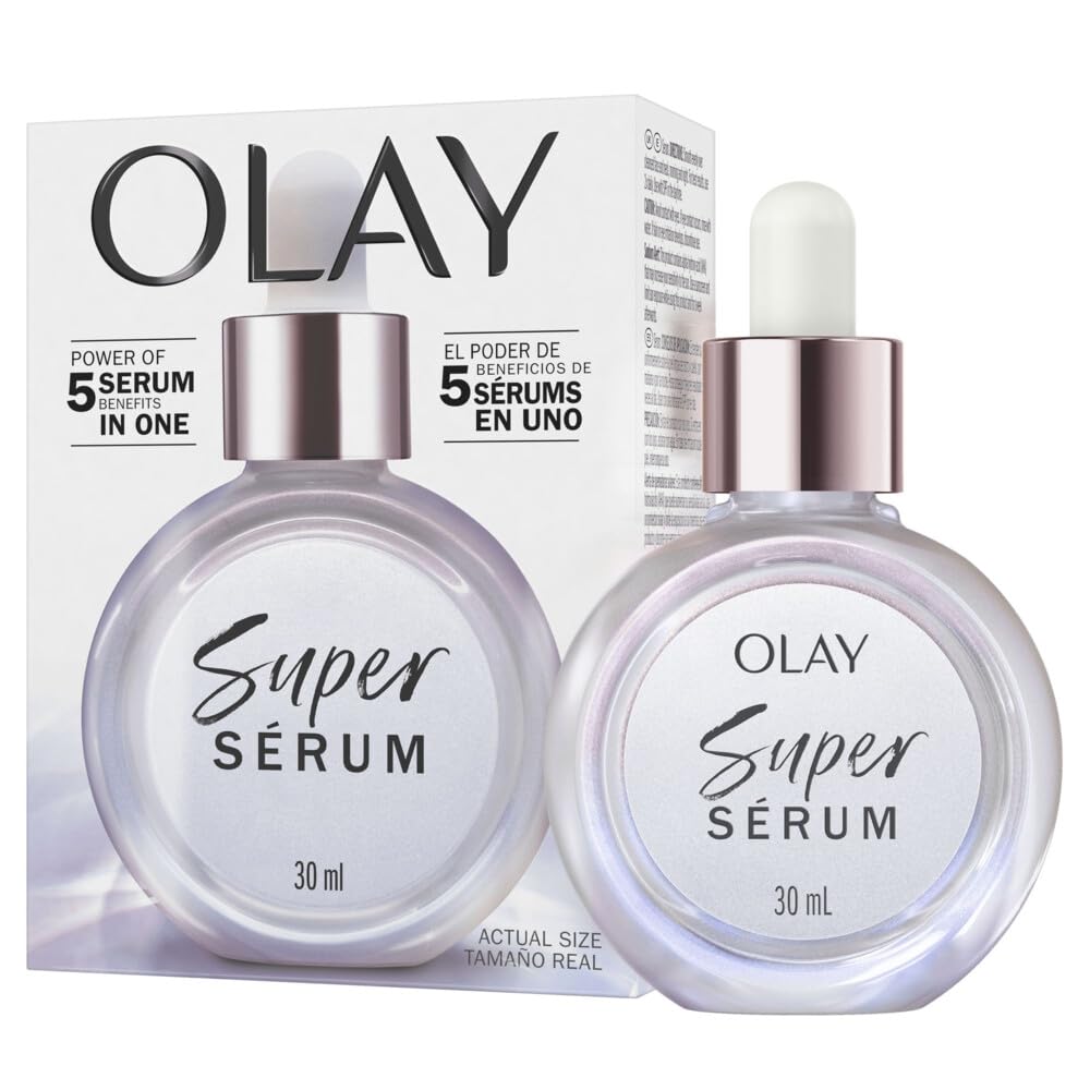 Olay Super Serum, Nawilżające Serum Do Twarzy Z Witamina C, Niacynamid, Peptyd Kolagenowy, Dobrze Starzejąca Się Skóry, E Rozjaśniający, 30 ml