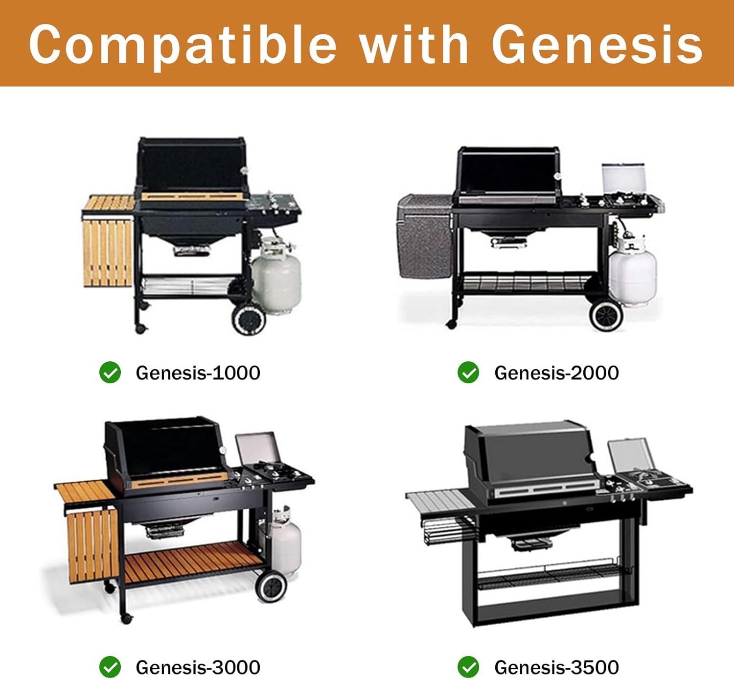 7638 Grill Grates for Weber Spirit I & II 300 Series, Spirit E/S-310 E/S-320 E/S-330, Spirit 700, Genesis Silver/Gold B & C Grill Replacement Parts, Cast Iron, 17.5 x 11.9 Inch, 2-Pack