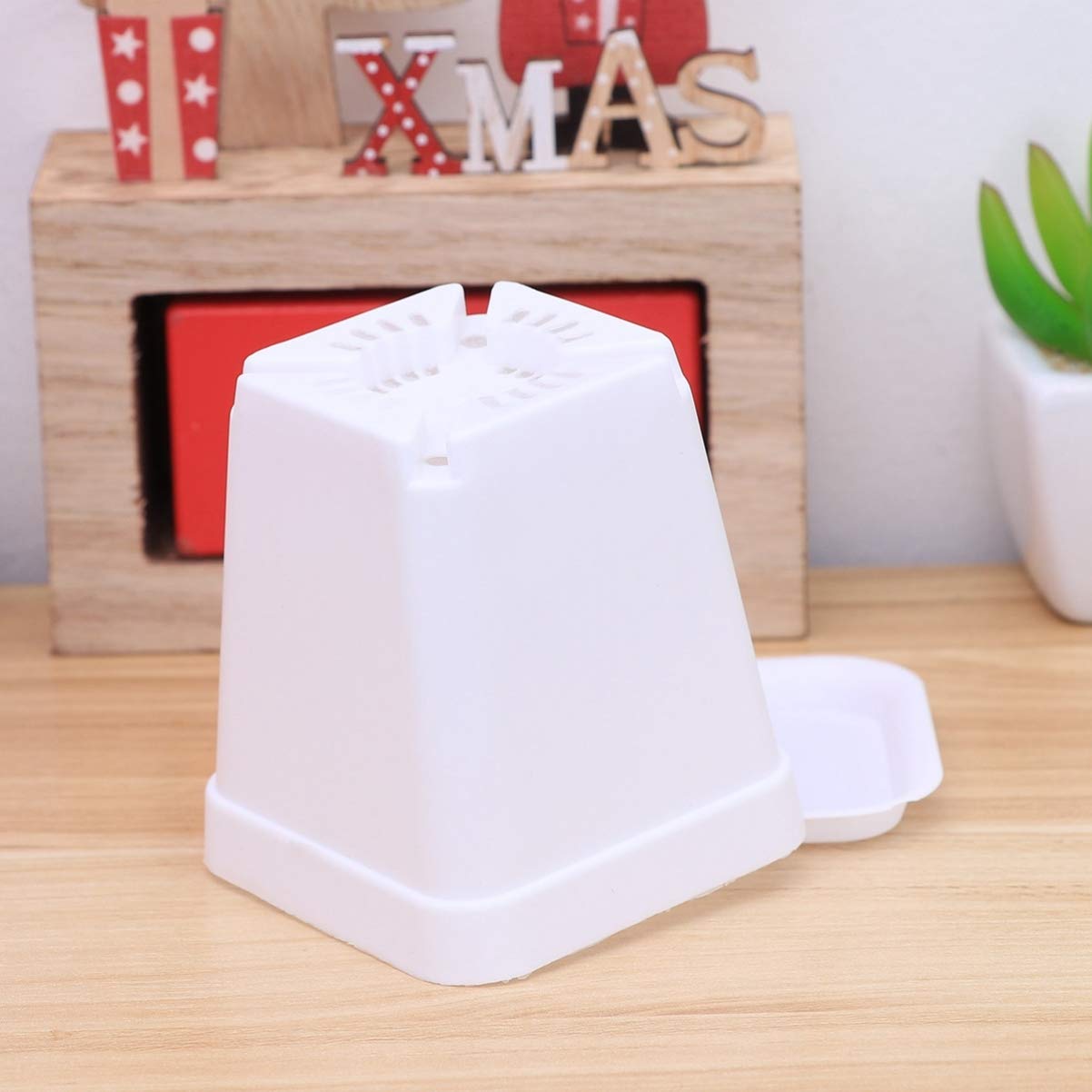 Toddmomy Set 6 Vasi Quadrati In Plastica Con Sottovasi - 7x7x8 Cm - Traspiranti Con Drenaggio - Per Piante Grasse E Succulente - 2