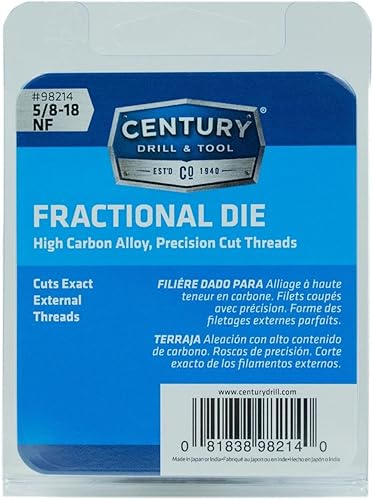 Miniatura 17 de Century Drill & Tool, 98221, 1-14 NF, Troquel hexagonal, Roscas externas de corte de precisión, Acero de aleación de alto carbono
