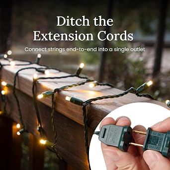 Pro Christmas Wide Angle LED Lights, White/Red, Green Wire, 70 Count