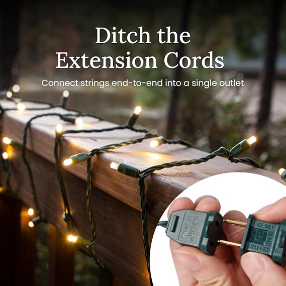 Pro Christmas Wide Angle LED Lights, White/Red, Green Wire, 70 Count