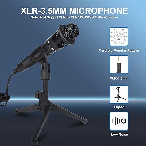 Miniatura 2 de Hosabely Juego de tablero de efectos de sonido para principiantes, interfaz de audio básica con micrófono y soporte, denosificación, patito, quitar