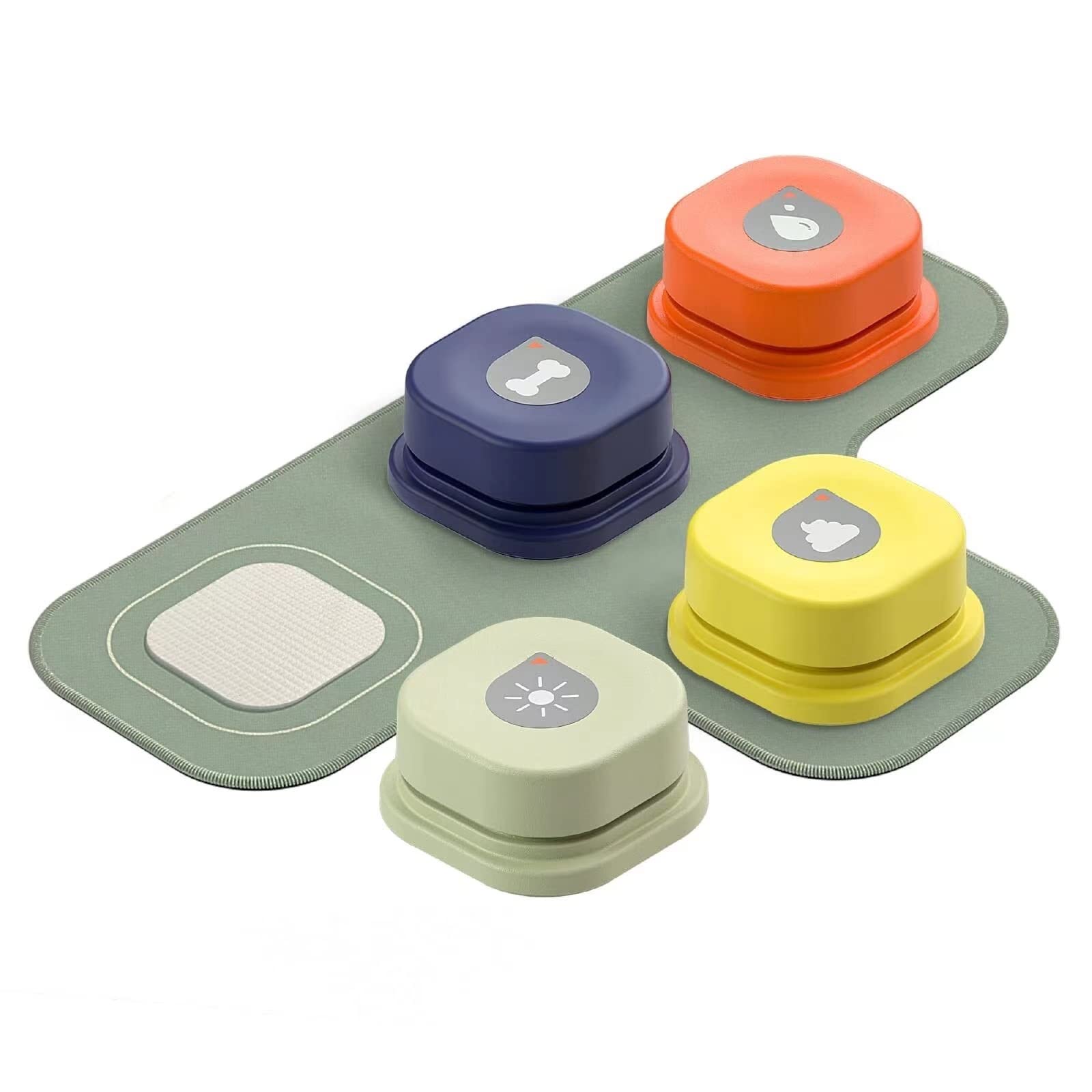 AMNOUR Dog Button Record Talking Pet Communication Vocal Training Interactive Toy Bell Ringer with Pad and Sticker Easy