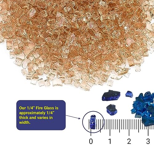Image of American Fireglass 10-Pound Fire Glass with Fireplace Glass and Fire Pit Glass, 1 /4-Inch, Champagne