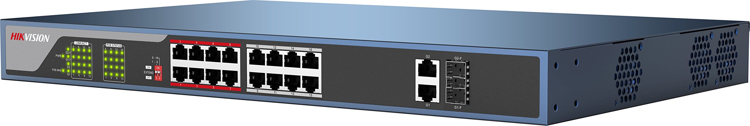 Hikvision DS di 3e0318p e | 16 porte PoE switch | 10/100 Mbps | IEEE 802.3 at e IEEE 802.3 AF | Power Over Ethernet