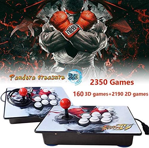 PinPle Arcade Game Console 1080P 3D & 2D Games 2350 2 in 1 Pandora's Box 3D 2 Players Arcade Machine with Arcade Joystick Support Expand Games for PC / Laptop / TV / PS4 (KOF)