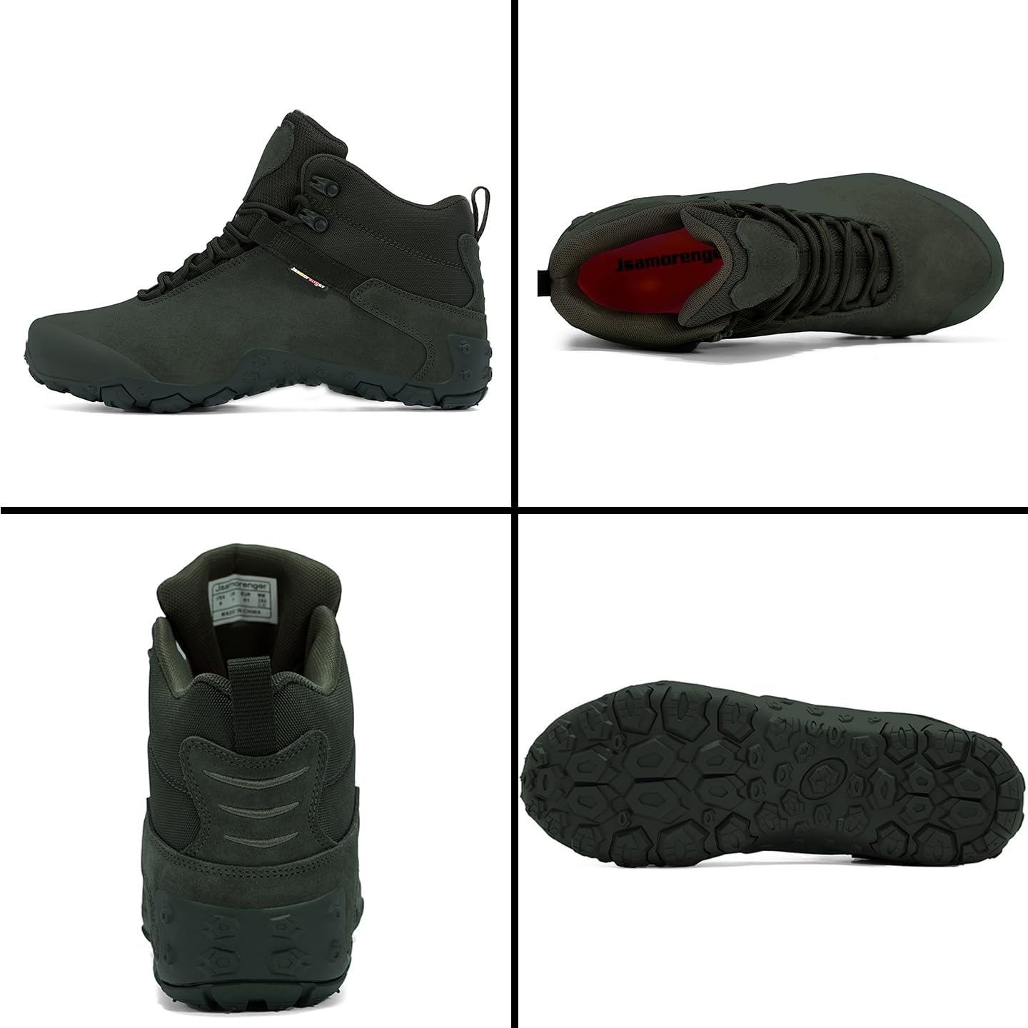 Men’s Wide Waterproof Hiking Boots, Lightweight Trail Boots with Non-Slip Sole, Comfortable for Hiking, Hunting, Backpacking & Outdoor Work