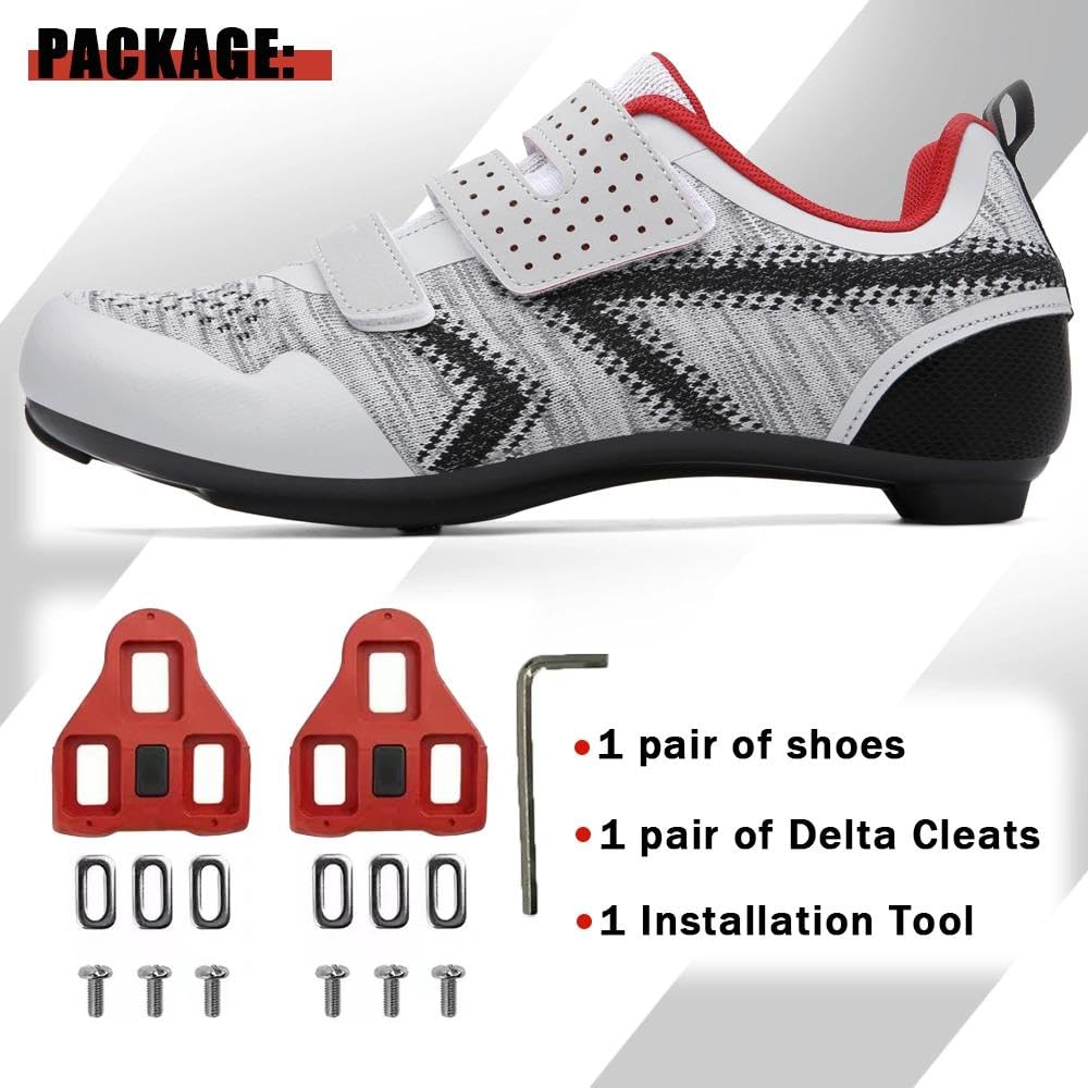 ULTIANT Zapatillas de Ciclismo Mujer y Hombre, compatibles con Las Zapatillas de Ciclismo Indoor Peloton, Zapatillas de Carretera con calas Look SPD SL Delta