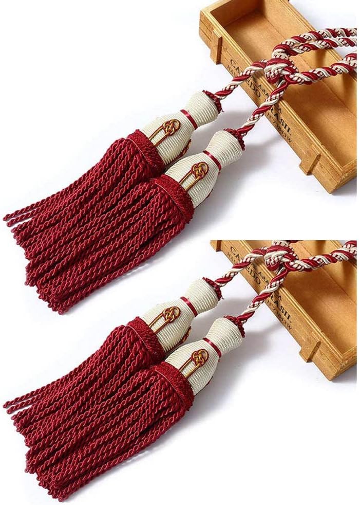 Curtains Tieback Tassel,Curtain Holder, 2pcs Tassel Curtain Tieback Hanging Pendants Holdback Ornaments for Window Treatments Decoration - Red (Color : Red)