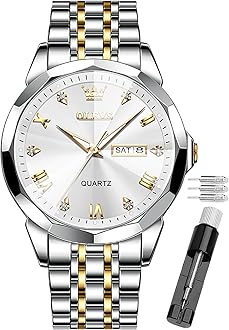 Male Wrist Watches, Analog Quartz Business Stainless Steel Waterproof Luminous Watches Luxury