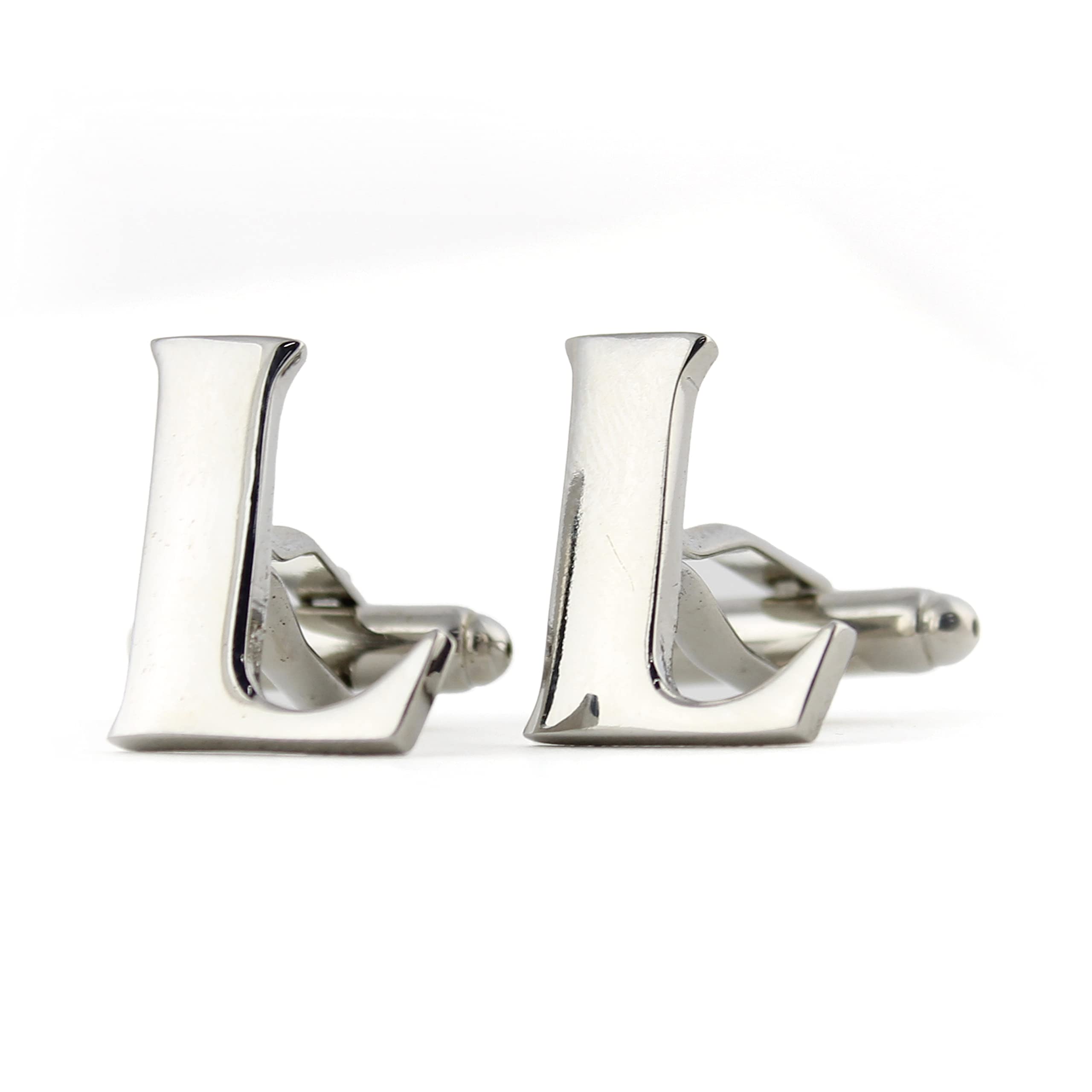 Silver Coloured Alphabet Cufflink (Letter L)-image-41