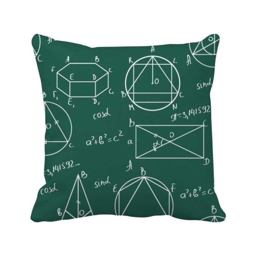 Housse de coussin carrée mathématique de 45x45 cm pour décorer un salon de geek