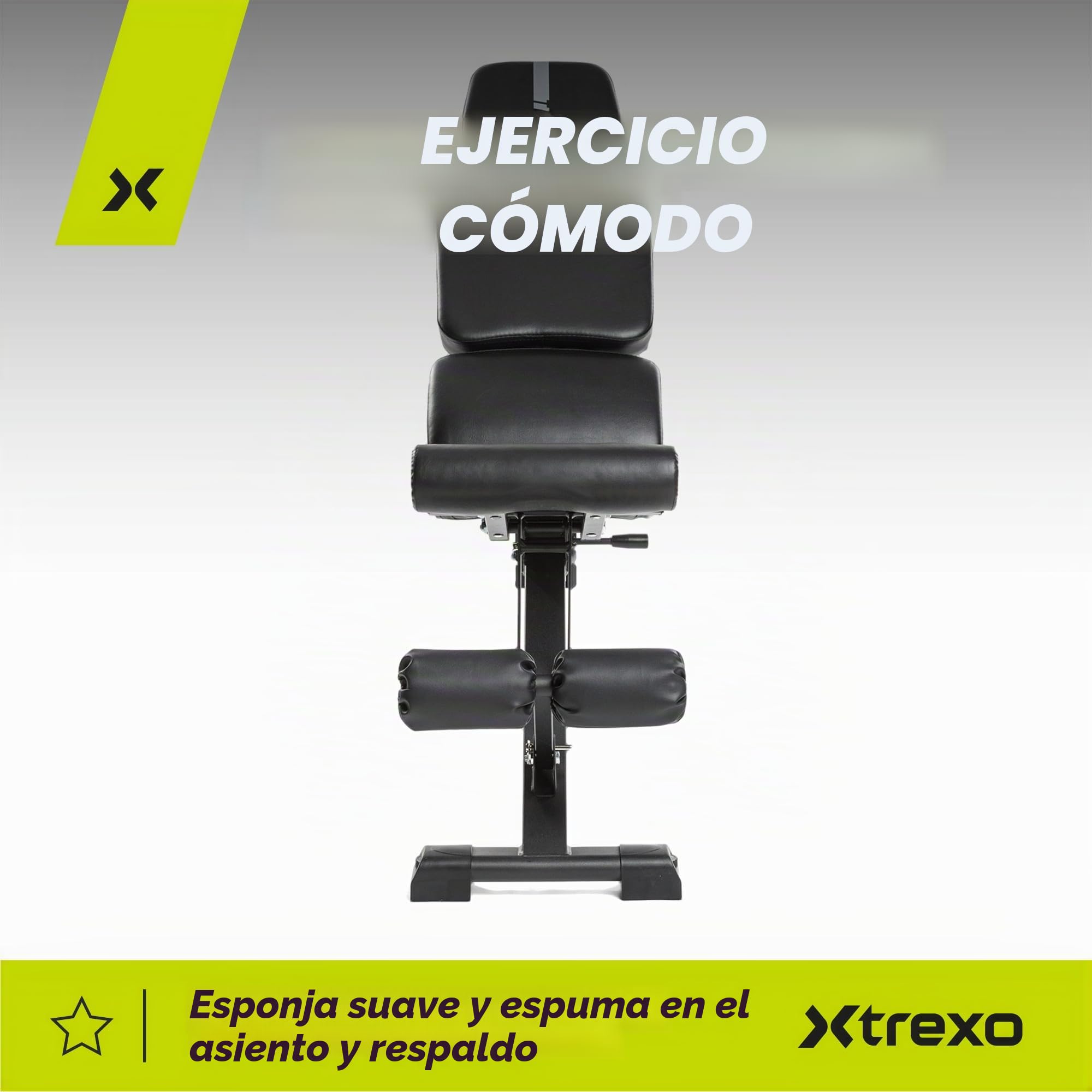 TREXO Banco Musculación Multifuncional | Banco de Musculacion con Ajustable Construcción de Acero | Carga Máxima de hasta 150/300 kg Banco de Pesas per Gym y Ejercicio en Casa Negro