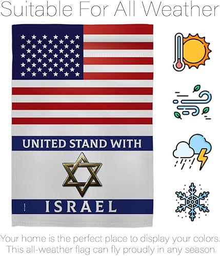 Miniatura 6 de US United Israel - Juego de postes de bandera de Estados Unidos para el exterior de la casa con tapiz de palestinos, puerta de casa, estacas de