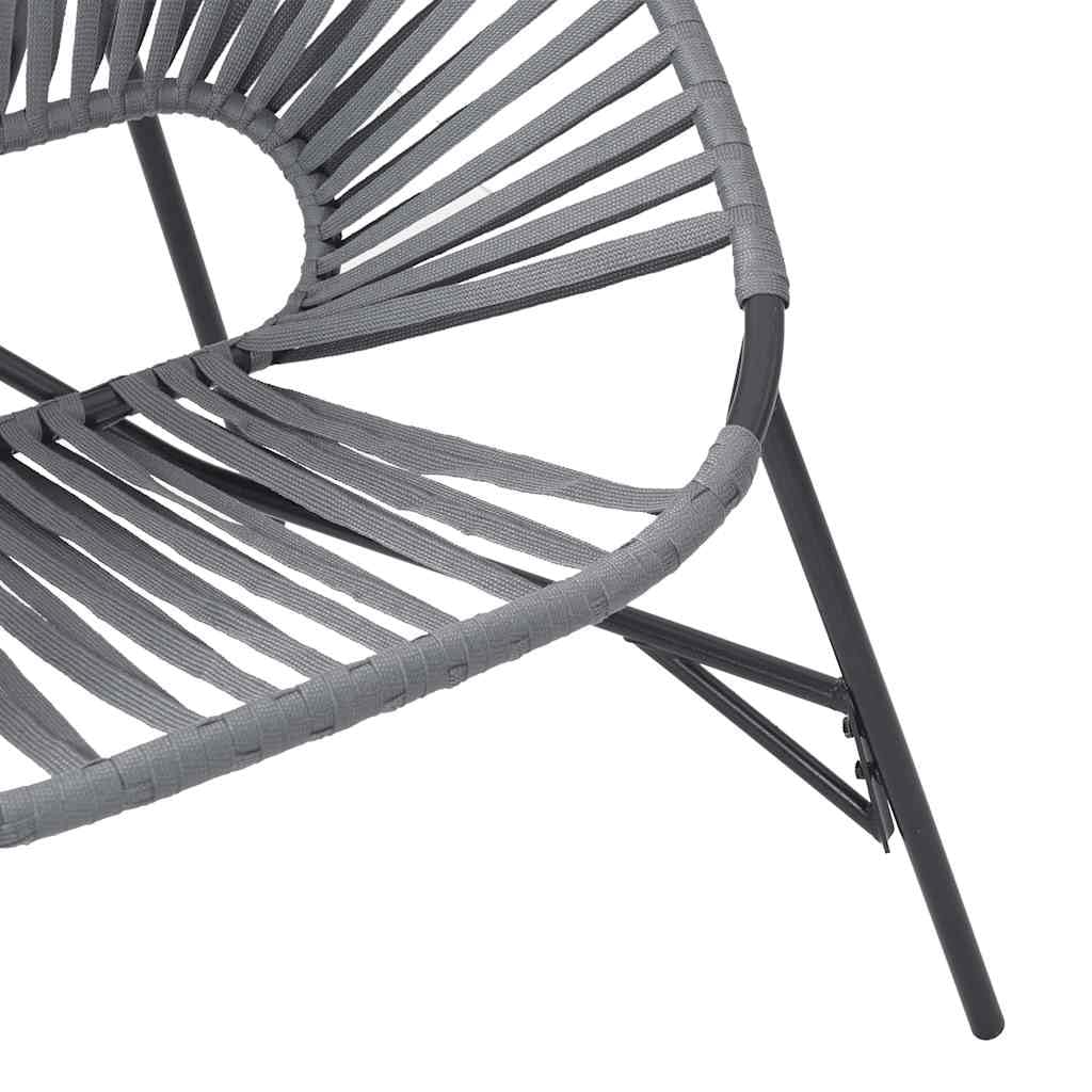 Sedia a Uovo Polyrattan per Giardino Nero Grigio Chiaro Resistente durevole acciaio polveri seduta comoda braccioli UV esterno poltrone rattan amaca portata 110 kg mobile da esterno poltrona sospesa