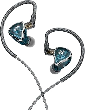 NM20 in Ear Monitor Earphones Wired Earbuds - Stage Use Studio Professional Earphones, Clear Sound Extra Bass for Musicians Audiophiles, Single Dynamic Driver, Secure Fit 2 pin OFC Cable,Blue