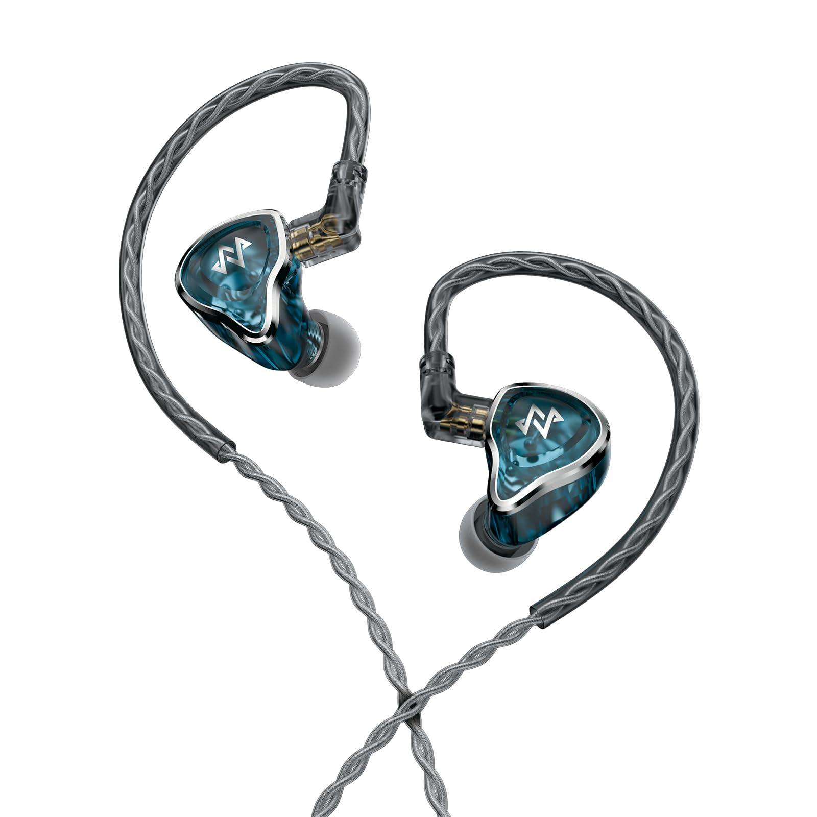 NFACOUS NM20 in Ear Monitor Earphones Wired Earbuds - Stage Use Studio Professional Earphones, Clear Sound Extra Bass for Musicians Audiophiles, Single Dynamic Driver, Secure Fit 2 pin OFC Cable?Blue