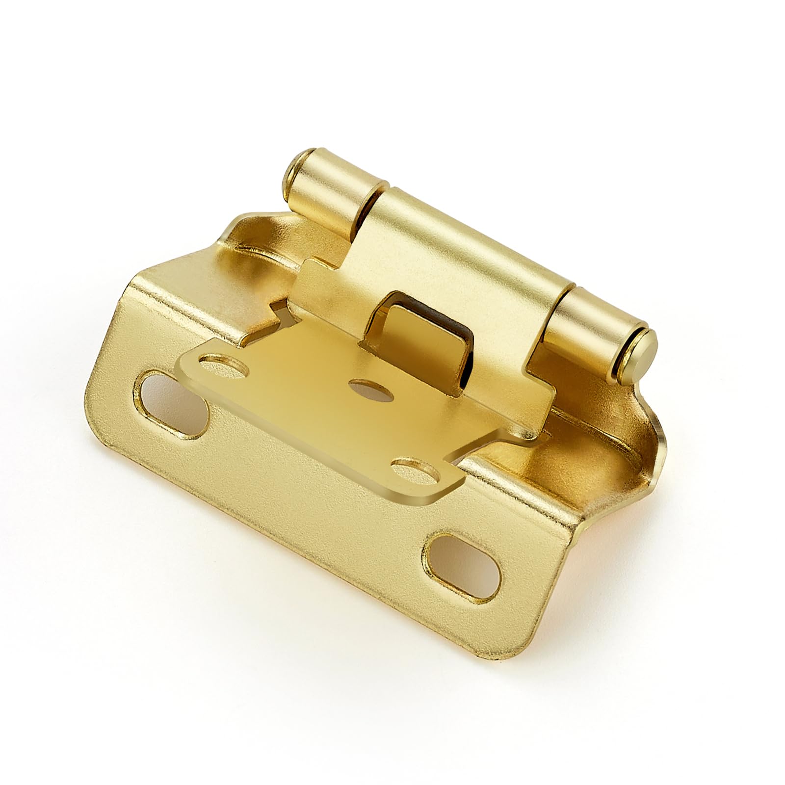 Ravinte 60 Pack 30 Pairs Semi-Overlay 1/2 inch Self-Closing Face Frame Cabinet Hinges Gold Half Wrap-Around Kitchen Cabinet Door Hinges Face Mount Cabinet Hardware